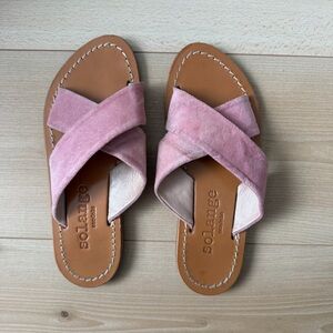 Lange Women's Blush Pink Cross-Strap Sandals